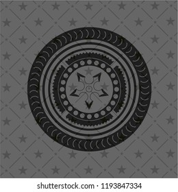 ninja star icon inside dark emblem