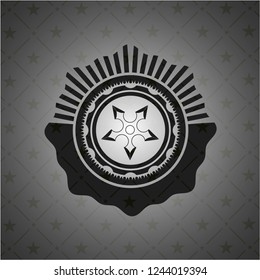 ninja star icon inside dark badge or emblem