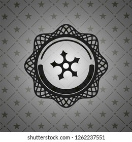 ninja star icon inside dark badge or emblem
