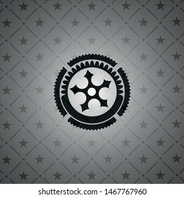 ninja star icon inside dark badge or emblem