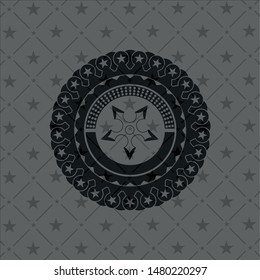 ninja star icon inside dark badge or emblem