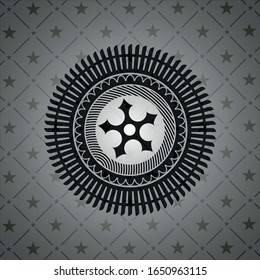 ninja star icon inside dark emblem