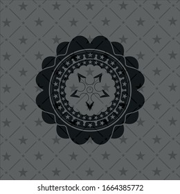 icono de estrella ninja dentro de una placa o emblema oscuro