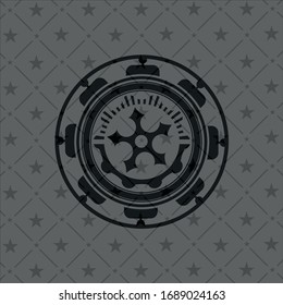 ninja star icon inside dark badge or emblem