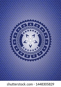 ninja star icon inside emblem with jean texture