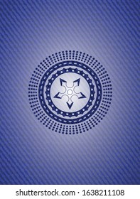ninja star icon inside emblem with jean texture