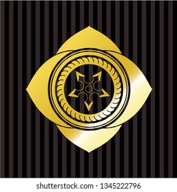 ninja star icon inside gold badge