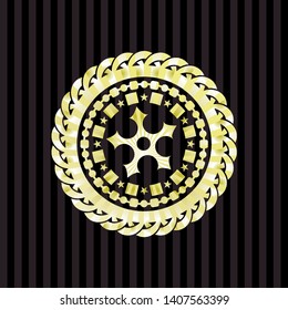 ninja star icon inside gold emblem