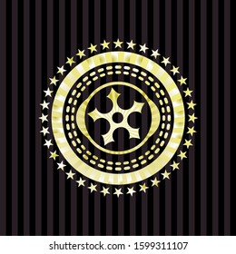 ninja star icon inside gold shiny emblem