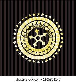 ninja star icon inside golden emblem ninja star icon inside golden emblem
