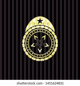 ninja star icon inside golden badge