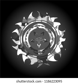 ninja star icon inside grey camo texture