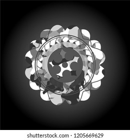 ninja star icon inside grey camouflage texture
