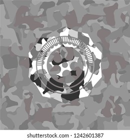 ninja star icon inside grey camo texture