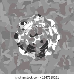 ninja star icon inside grey camo texture