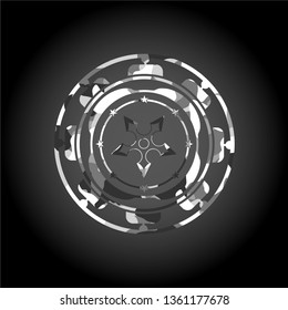 ninja star icon inside grey camo texture