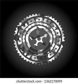 ninja star icon inside grey camo emblem
