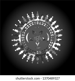ninja star icon inside grey camouflage emblem