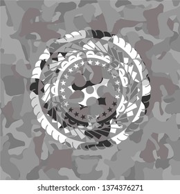 ninja star icon inside grey camo texture