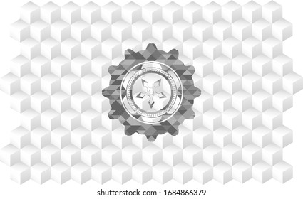 icono de estrella ninja dentro de la placa gris con fondo blanco cubo geométrico