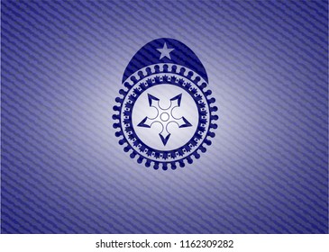 ninja star icon inside jean background