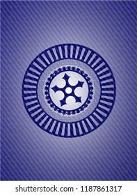 ninja star icon inside jean background