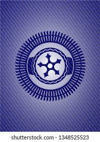 ninja star icon inside jean background