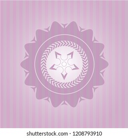 ninja star icon inside pink icon or emblem
