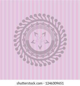ninja star icon inside pink emblem