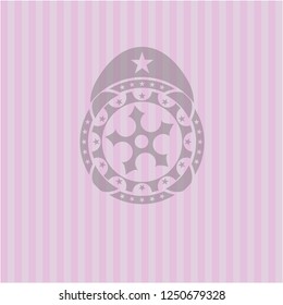 ninja star icon inside pink emblem. Vintage.