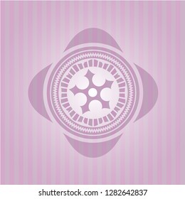 ninja star icon inside pink icon or emblem
