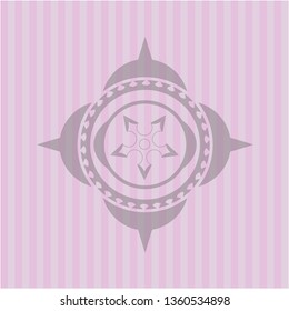 ninja star icon inside pink icon or emblem