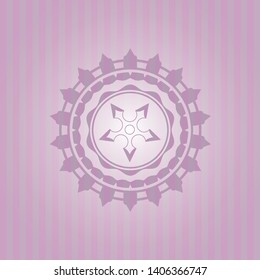 ninja star icon inside pink icon or emblem