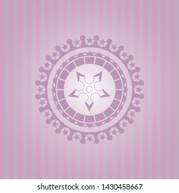 ninja star icon inside pink icon or emblem