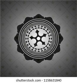 ninja star icon inside realistic dark emblem