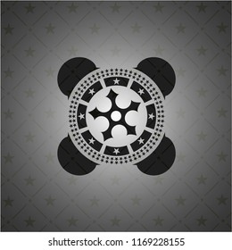 ninja star icon inside realistic dark emblem