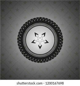 ninja star icon inside realistic black emblem