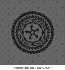 ninja star icon inside realistic dark emblem