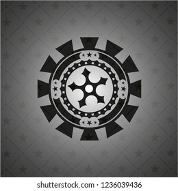 ninja star icon inside realistic dark emblem
