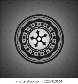 ninja star icon inside realistic black emblem