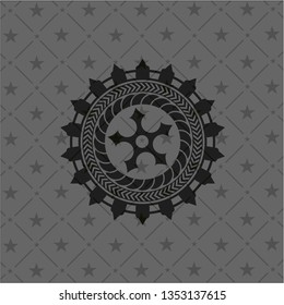 ninja star icon inside realistic black emblem