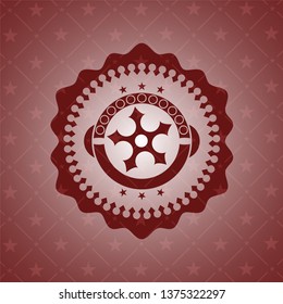 ninja star icon inside realistic red emblem
