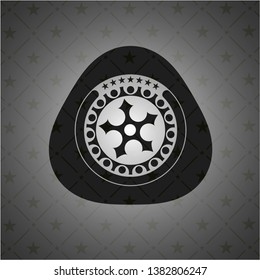 ninja star icon inside realistic black emblem