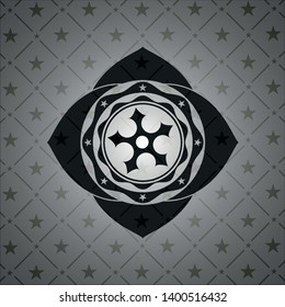 ninja star icon inside realistic black emblem