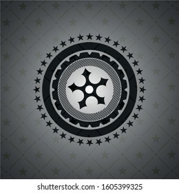 ninja star icon inside realistic dark emblem