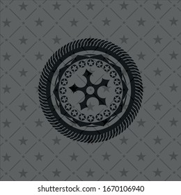 icono de estrella ninja dentro de emblema negro realista