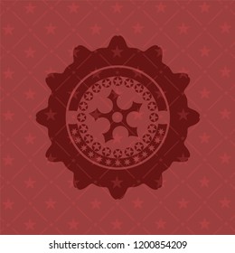 ninja star icon inside red icon or emblem