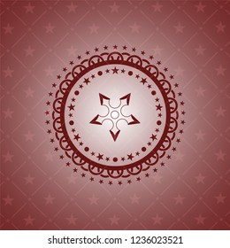 ninja star icon inside red icon or emblem