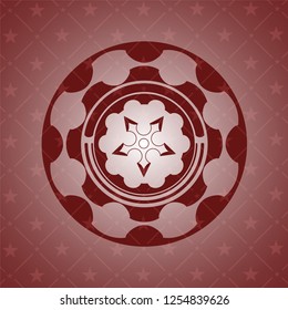ninja star icon inside red icon or emblem