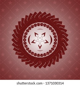 ninja star icon inside red icon or emblem